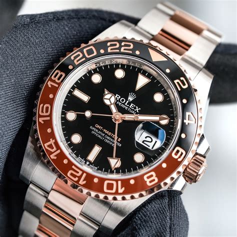 rose gold rolex rootbeer gmt master ii|rose gold Rolex used.